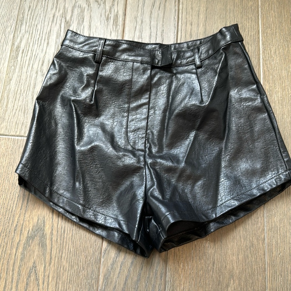 Leather shorts